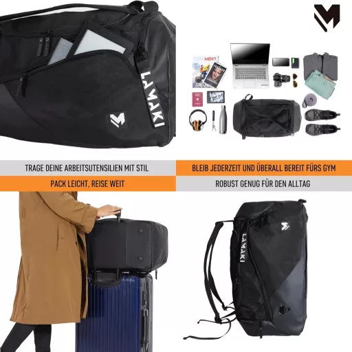 Geantă sport / Rucsac lamaki 32L - Geantă de călătorie multifuncțională, dimensiune bagaj de mână - Geantă unisex pentru sport și călătorii