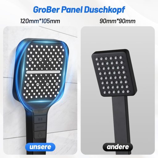 VEHHE 7 funkciós zuhanyfej esőzuhanyzó vízspórlóval és nyomásfokozóval