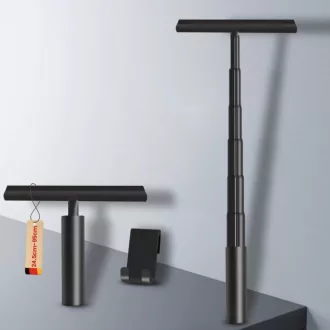   LORESJOY Szilikon Zuhanyzó Gumilehúzó 23,5-95 cm Teleszkópos Fekete