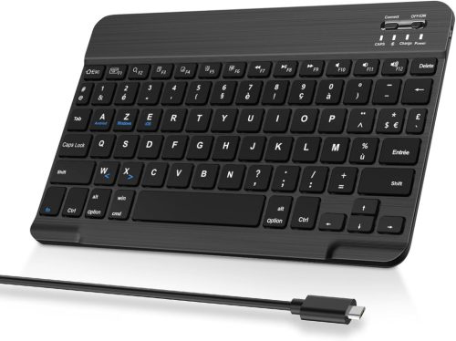 FOGARI Bluetooth Vezeték Nélküli Billentyűzet 11" - Hordozható, Újratölthető, AZERTY - Mac, iPad, iPhone, Samsung, Xiaomi, Android, Windows 
