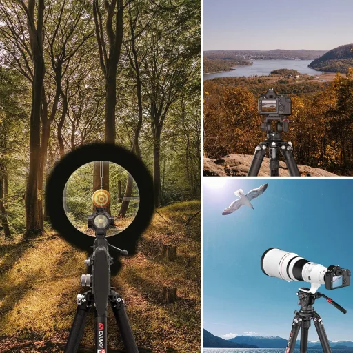 EVUMO Carbon Tripod 165 cm, 40 kg terhelhetőség, fotó és videó állvány