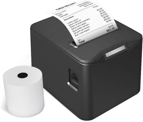 Imprimantă termică de chitanțe Bisofice Bondrukcer 80 mm, 220 mm/s - Conectivitate USB + LAN, Control sertar de numerar, ESC/POS, Compatibil Win/Linux/MAC