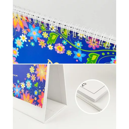 Prekrasan stolni kalendar za 2024. godinu s cvjetnim uzorkom i mjesečnim rasporedom