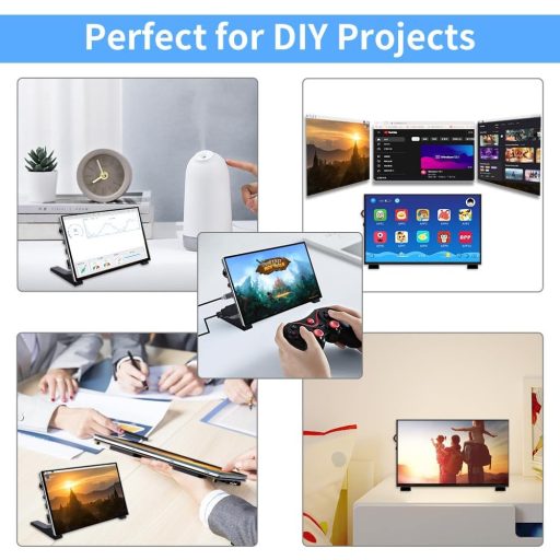 GeeekPi 7" Érintőképernyős Monitor Raspberry Pi-hez, 1024x600 IPS LCD, Dual Speaker