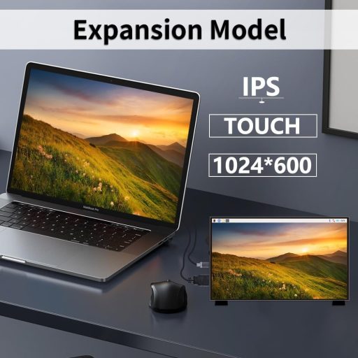 GeeekPi 7" Érintőképernyős Monitor Raspberry Pi-hez, 1024x600 IPS LCD, Dual Speaker