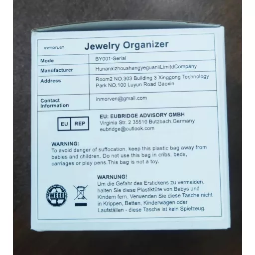 Cutie rotativă pentru bijuterii INMORVEN, 4 nivele, cu încuietoare, aur roz, pentru femei