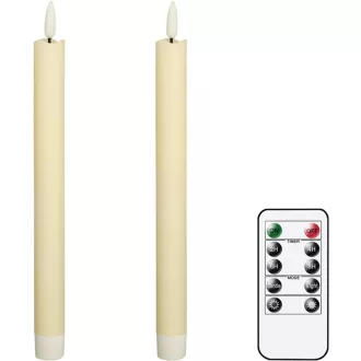   Eldnacele LED Gyertyák Távirányítóval, Időzítővel, Valódi Viaszból, 25cm, 2db