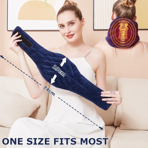 JOBYNA Elektromos Nyakfűtő Pad, 5 Másodperces Gyors Fűtés, 30-70°C Hőmérséklet és 10-90 Perc Időzítés, Mosható Flanel Anyag