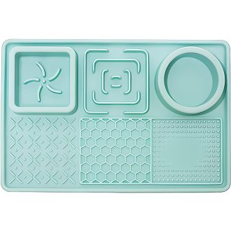   Peticularz Zöld Szilikon Nyalómatrac Tapadókorongokkal - Lassú Etetőtál Kutyáknak és Macskáknak, Mosogatógépben Mosható