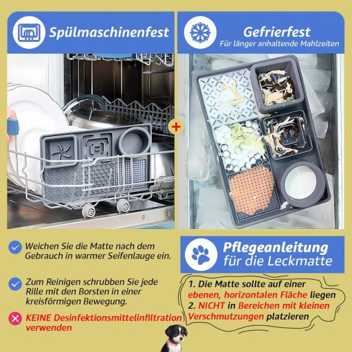 Peticularz Zöld Szilikon Nyalómatrac Tapadókorongokkal - Lassú Etetőtál Kutyáknak és Macskáknak, Mosogatógépben Mosható