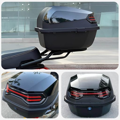 LGVOA Motorkerékpár Felső Doboz Vízálló Sisak Tárolóval és Biztonsági Zárral