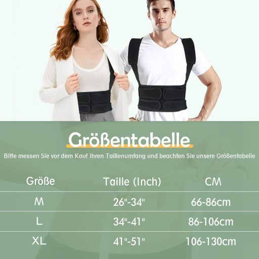 Corector de Postură MRLI, Protecție pentru Coloană, Unisex, Mărimea M, Negru