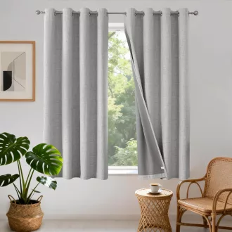   Joydeco 100% Opaque Sötétítő Függöny Szett 2db Linen Hatás Hőszigeteléssel
