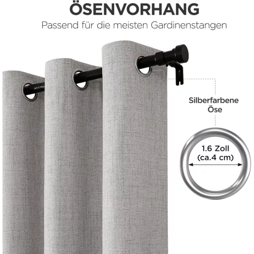 Joydeco 100% Opaque Sötétítő Függöny Szett 2db Linen Hatás Hőszigeteléssel