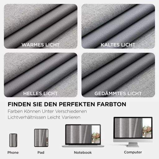 Joydeco 100% Opaque Sötétítő Függöny Szett 2db Linen Hatás Hőszigeteléssel