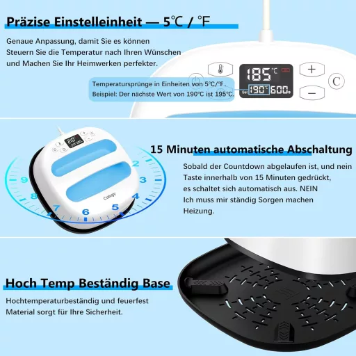 Calogy Hőprés Gép 25,4x25,4 cm - 1300W Pólónyomtató 210°C Gyors Felfűtéssel és Időzítővel - Ruhák, Táskák, HTV Vinyl Nyomtatáshoz