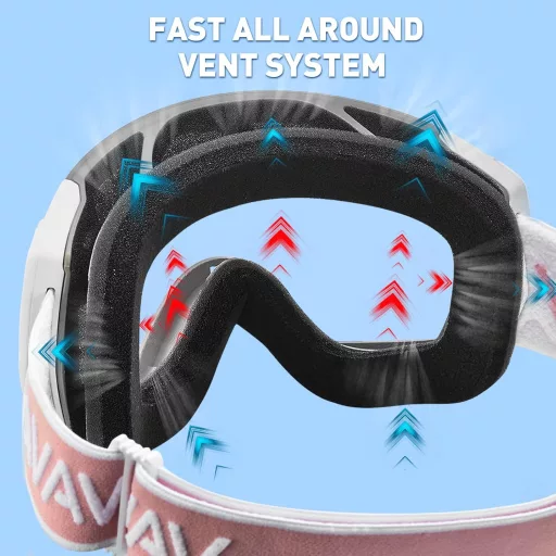 CARFIA Síszemüveg Szemüvegeseknek UV400 Védelem Páramentesítő Snowboard