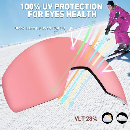 CARFIA Síszemüveg Szemüvegeseknek UV400 Védelem Páramentesítő Snowboard