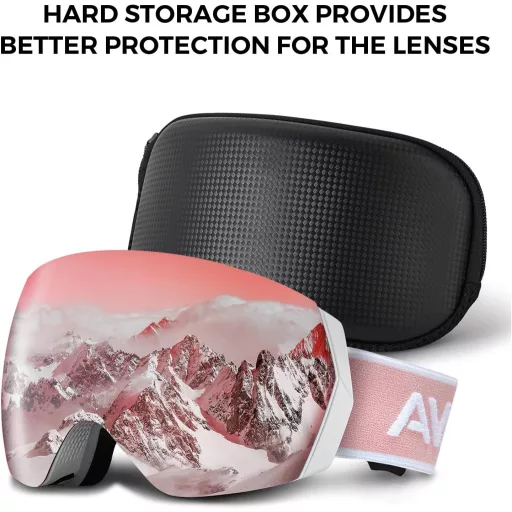 Ochelari de schi CARFIA pentru purtătorii de ochelari, protecție UV400, anti-ceață, snowboard