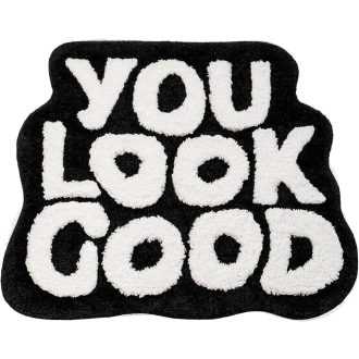   kingsea Fürdőszobai Csúszásmentes Fürdőszőnyeg, Puha Fekete Fürdőmatt 25x21 cm