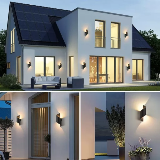 2 buc. Lampă de perete LED de exterior/interior 10W - IP65 Impermeabilă, 3000K Alb Cald, Iluminat decorativ modern din aluminiu în formă de S