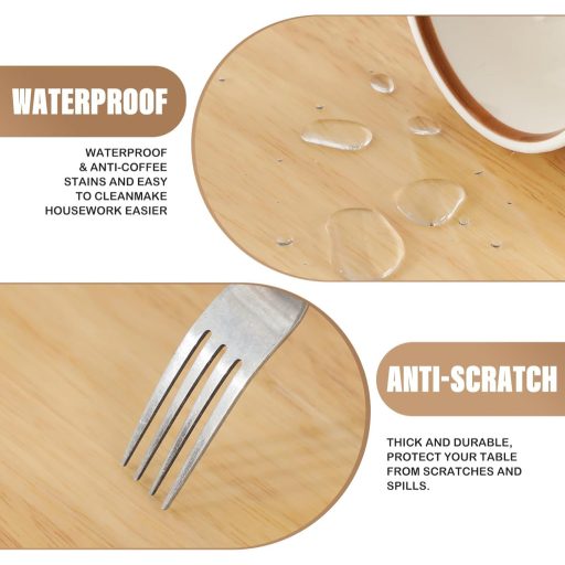 TIEHAN Átlátszó PVC Asztalterítő Védőfólia 140x50 cm - Vízálló, Olajálló, Lemosható Asztali Védőborítás 2 mm Vastag Kristálytiszta Fólia