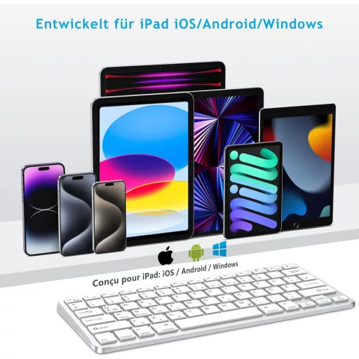 KARFUN Bluetooth Billentyűzet Vezeték Nélküli iPad iPhone Laptop Android iOS