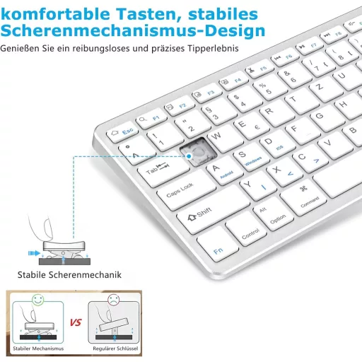 KARFUN Bluetooth Billentyűzet Vezeték Nélküli iPad iPhone Laptop Android iOS