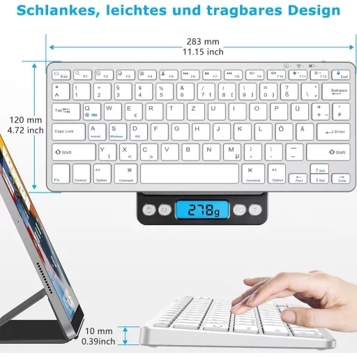 KARFUN Bluetooth Billentyűzet Vezeték Nélküli iPad iPhone Laptop Android iOS