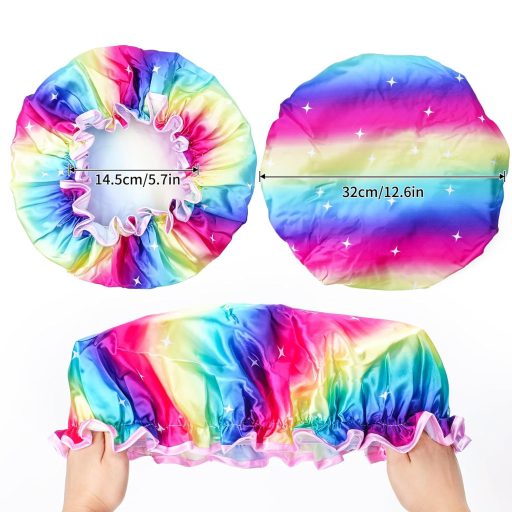 G2PLUS Căciulă de duș impermeabilă, 2 bucăți, strat dublu, pentru baie, salon spa, îmbăiere