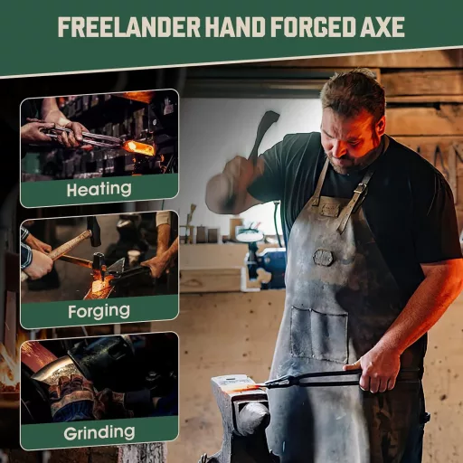 Freelander Kézifejsze 33,5 cm Kovácsolt Fejsze Kempingezéshez Tokkal
