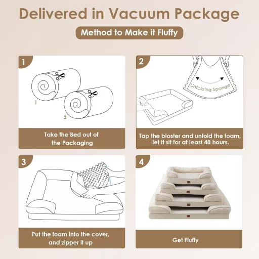 EHEYCIGA Ortopédikus Kutyaágy Nagy Kutyáknak - Memóriahabos Kutyafekhely Mosható Huzattal, Vízálló, Csúszásgátló Kanapé Magas Peremmel