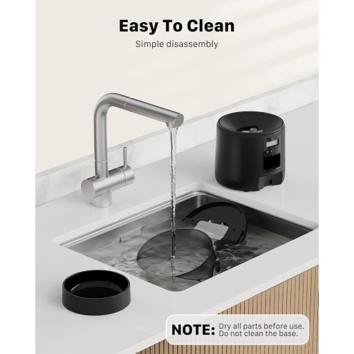 BEMOONY Automata Kisállat Etető - 3L Kapacitás, 1-6 Adagolás Naponta, 10mp Hangfelvétel Funkcióval - Macska és Kistestű Kutya Etetőtál Időzí