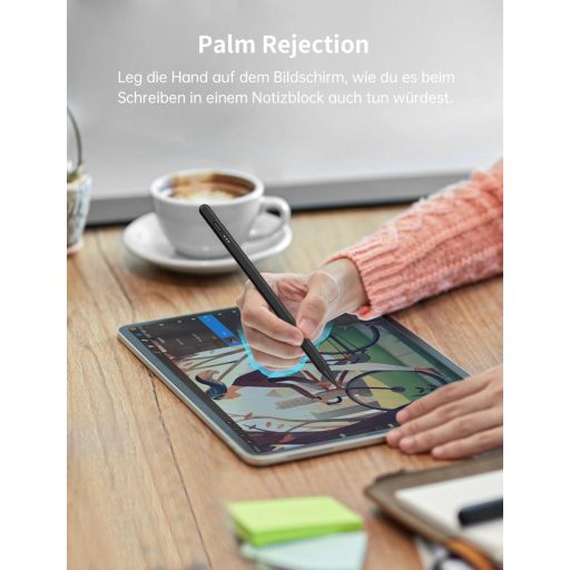 MEKO Digitalna Olovka za iPad 2018-2024, Brzo Punjenje, Odbijanje Dlani, Osjetljivost na Nagib, Kompatibilna s iPad Pro/Air/Mini, Crna