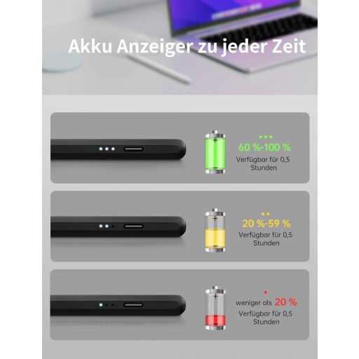 MEKO Digitális Ceruza iPad-hez 2018-2024, Gyorstöltés, Tenyérérzékelés és Dőlésérzékenység, iPad Pro/Air/Mini Kompatibilis, Fekete