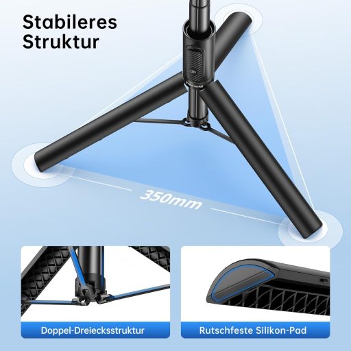 SYNCWIRE 140 cm Selfie Stick și Trepied din Aluminiu cu Telecomandă - Tripod Rotativ 360° pentru iPhone 16/15/14/13 și Alte Smartphone-uri - Negru