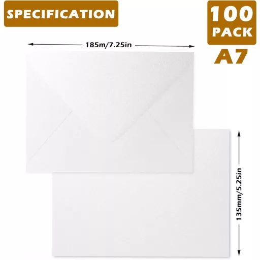 PALUDO 100 db Kraft Papír Boríték 130 g/m² 13,5x18,5 cm Fehér Ragasztós