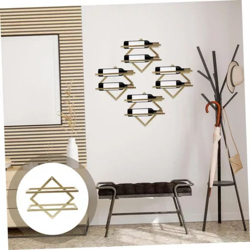 Zlatni zidni držač za čaše za vino, elegantan, 26,5 cm