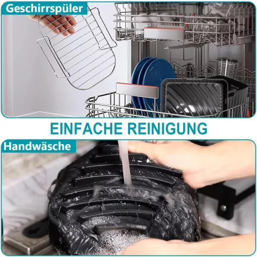 Set Accesorii Friteuză cu Aer Cald Moleath, 23 cm, Formă Silicon, Compatibil cu Ninja Foodi AF300EU AF400EU, Cecotec 9L Dual Zone