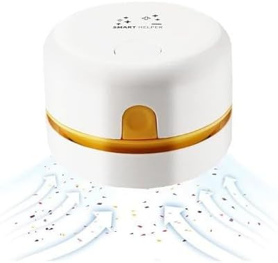 Mini aspirator portabil USB pentru birou, ideal pentru firimituri și tastatură.
