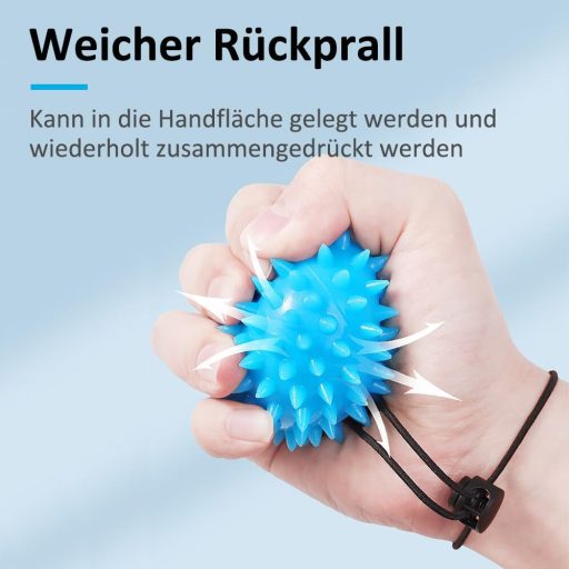 MISITU Súprava posilňovacích loptičiek na ruky - 2 ks Modrá masážna loptička na terapiu rúk, posilňovač prstov, rehabilitačné cvičenie, antistresová pomôcka, posilňovač svalov ruky