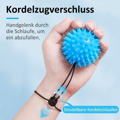 MISITU Kézerősítő Edzőlabda Szett - 2 db Kék Masszázslabda Kézterápiához, Ujjerősítő, Rehabilitációs Edzés, Stresszoldó Kézizom Erősítő