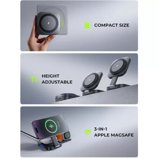 3 az 1-ben MagSafe töltőállomás iPhone, Apple Watch és AirPods készülékekhez