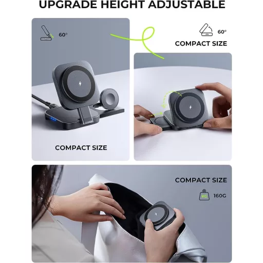 3 az 1-ben MagSafe töltőállomás iPhone, Apple Watch és AirPods készülékekhez
