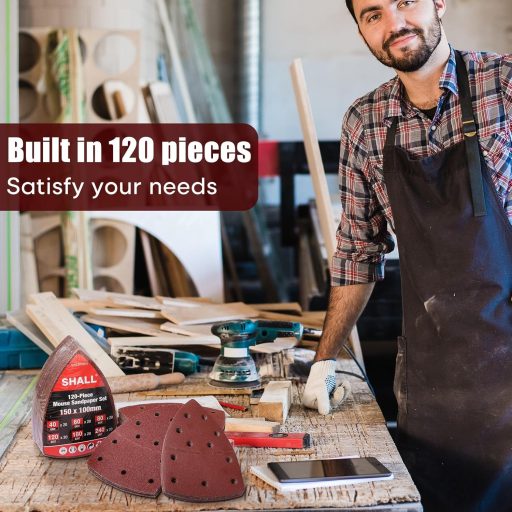 SHALL 120 darabos csiszolópapír szett háromszög csiszolópadok 40-240 szemcseméret