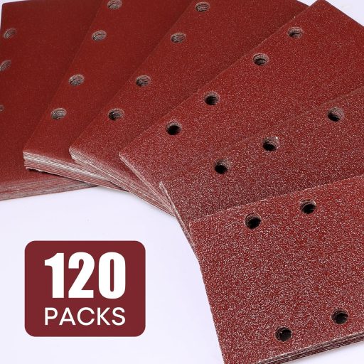 Shall 120 darabos csiszolópapír készlet 93x185mm 8 lyukkal vegyes szemcsemérettel