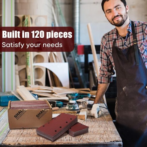 Shall 120 darabos csiszolópapír készlet 93x185mm 8 lyukkal vegyes szemcsemérettel