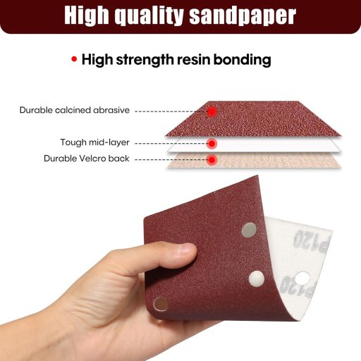 Shall 120 darabos csiszolópapír készlet 93x185mm 8 lyukkal vegyes szemcsemérettel