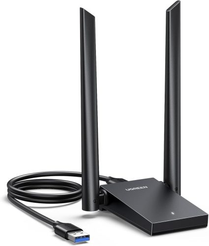 UGREEN AX1800 WiFi 6 USB adapter PC-hez, nagy hatótávolságú, 5GHz/2.4GHz