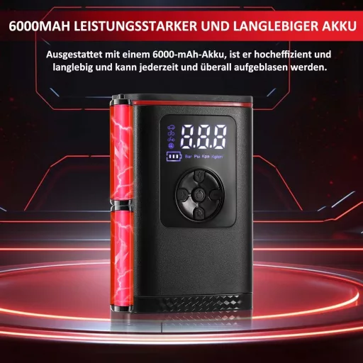 Hancaner 6000mAh-s Akkus Elektromos Pumpa 150PSI - Autó, Motor, Bicikli